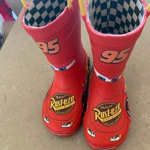 Lightning McQueen rain boots NWOT